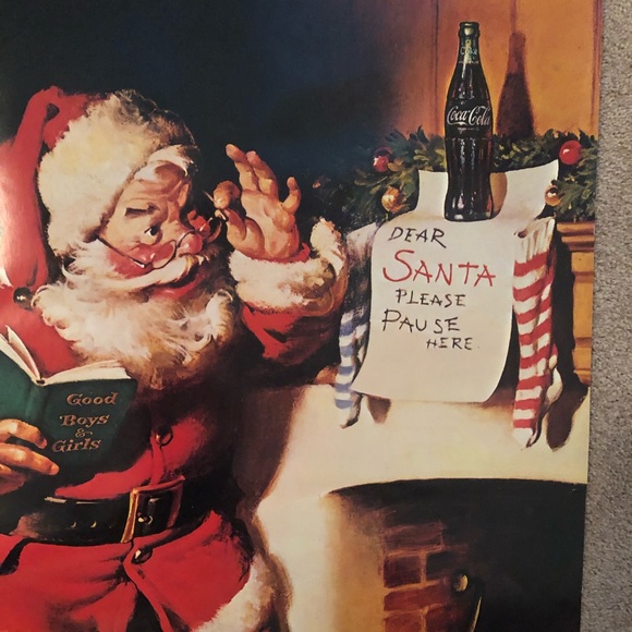 Season’s Greetings Coca-Cola Vintage Poster - Picture 2 of 4